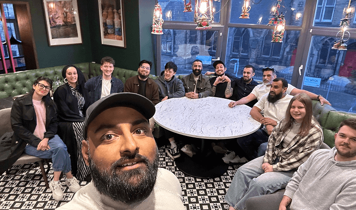 Manza team together for a meal